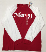 Macy's Matching Men's Merry Pajama Top Red XL