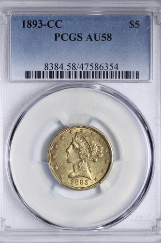 1893-CC Liberty Half Eagle — photo from the most recent tracked eBay sale