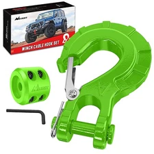 Nilight Forged Steel Winch Hook 3/8" Grade 70 Safety Latch Winch Cable Hook