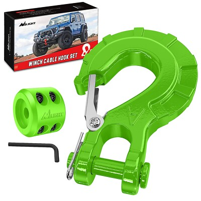 #ad Nilight Forged Steel Winch Hook 3 8quot; Grade 70 Safety Latch Winch Cable Hook $24.99