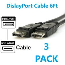 3 PACK Displayport to Display Port Cable DP Male to Male Cord 4K HD 6FT  