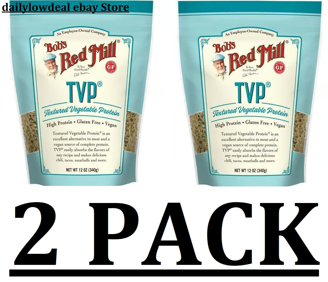 2 PACK- Bob's Red Mill Tvp Textured Vegetable Protein 13 g protein 12 oz Each