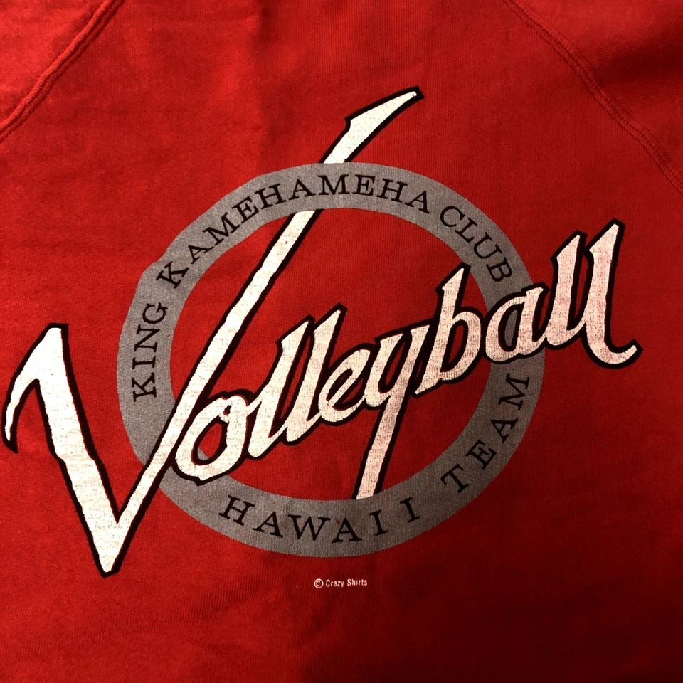 Sudadera De Colección Años 80 Camisas Locas Playa CLUB Equipo Hawaii 50/50 RAGLAN Foto 3 de 4