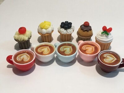 Doll House 1/6th scale CUPS OF COFFEE/ CAKES/ 10PCS