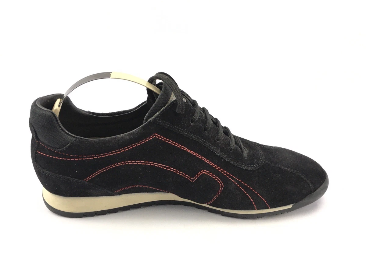 Salvatore Ferragamo Black Suede Casual Sport Shoe Lace Up Women's 8.5 AA