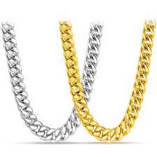 10mm 22"-28" Solid 925 Sterling Silver Curb Chain Cuban Link Chain Necklace Men