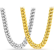 Solid 925 Sterling Silver Mens Curb Chain Cuban Link Chain Necklace 10mm 22"-28"