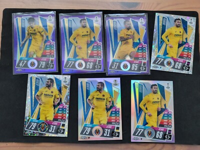 2020-21 Match Attax Chrome 7 Card Villareal Alcacer Purple/299 Iborra Albiol ref