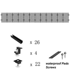 Solar Panel Rail Bracket Kit Aluminium Fixing Roof Mounting PV End/Middle Clamp