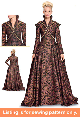 medieval princess dress pattern Renaissance Princess Dress Sewing Pattern: Regency, Fairy, Elf (US 2-30)  (PDF Pattern)