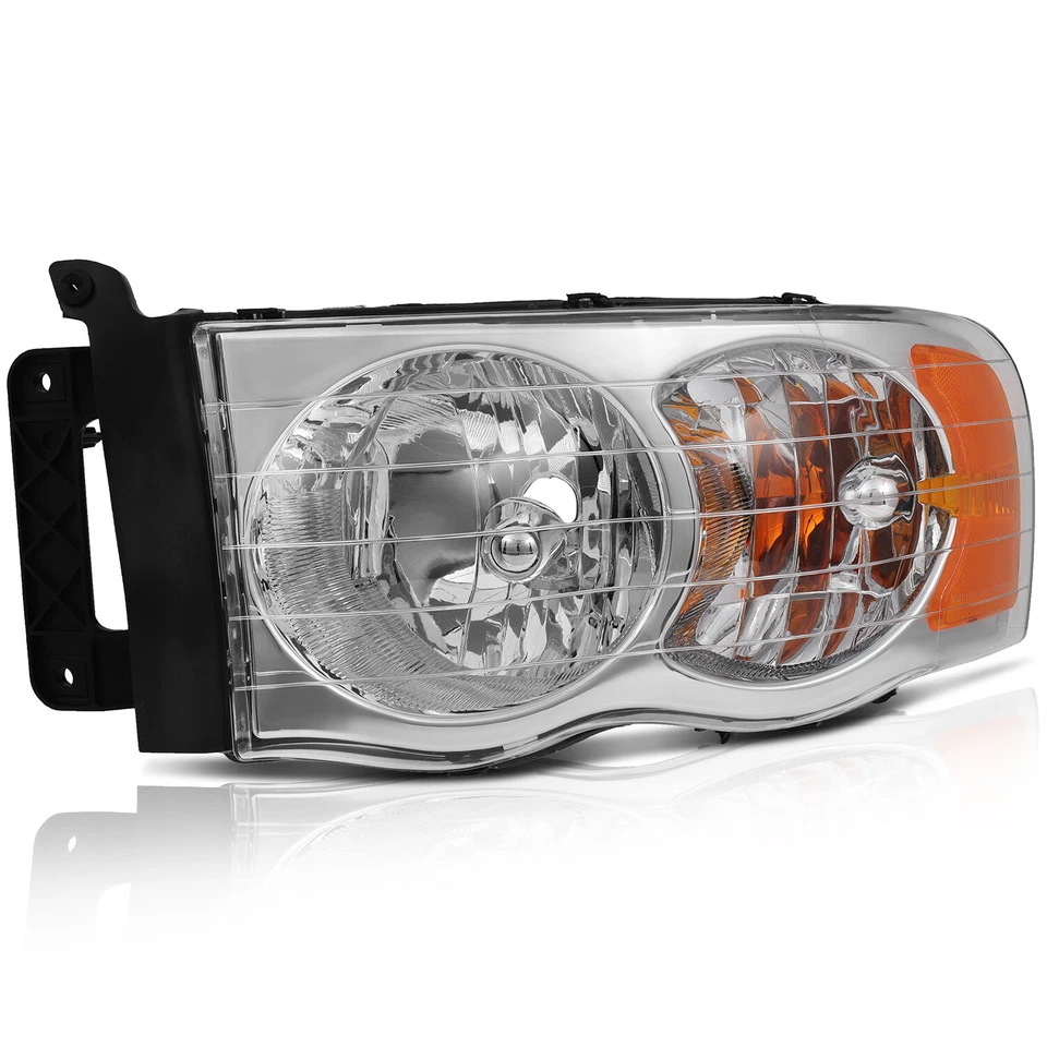Conjunto de faros para camioneta Dodge Ram 2002-2005 carcasa cromada reemplazo Foto 3 de 4