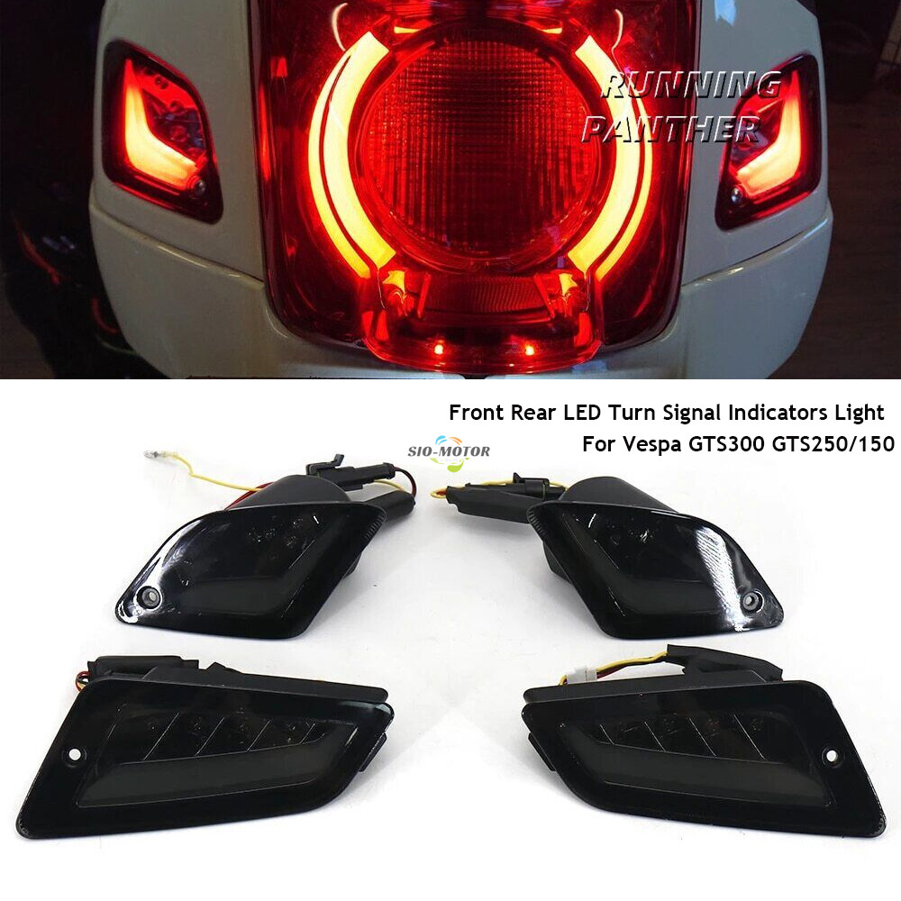 Front & Rear LED Turn Signal Indicators Light Set For Vespa GTS