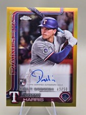2025 Topps Chrome Update Dustin Harris RC 49/50 Auto Rookie Debut Gold Rangers🔥