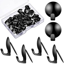 Zhengmy 30 Pcs Metal Cubicle Hooks Fabric Panel Wall Hooks Cubicle Clips Black