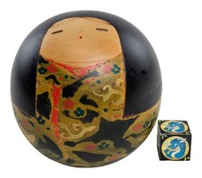 Rare Egg-Shaped Creative Kokeshi Doll by Kato Tatsuo from Japan, 12 W  x 11 T cm