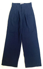 Everlane City Stripe Way-High Drape Pant Sz 0 Trousers Black