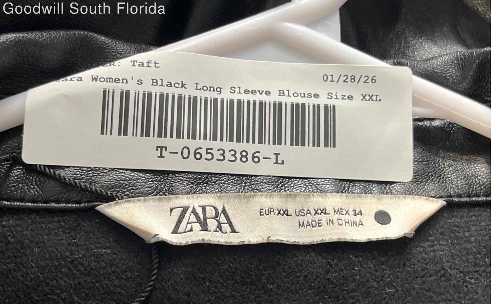 Zara Womens Black Long Sleeve Collared Front Button Jacket Size XXL thumbnail 4