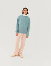 AURALEE Shetland Wool Cashmere Knit Sweater Blue Green Size 3 Men's