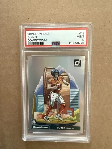 2024 Panini Donruss - Downtown! Bo Nix #19 (RC) PSA 9