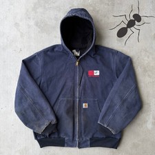 Carhartt J131 DNY blue hooded work wear jacket