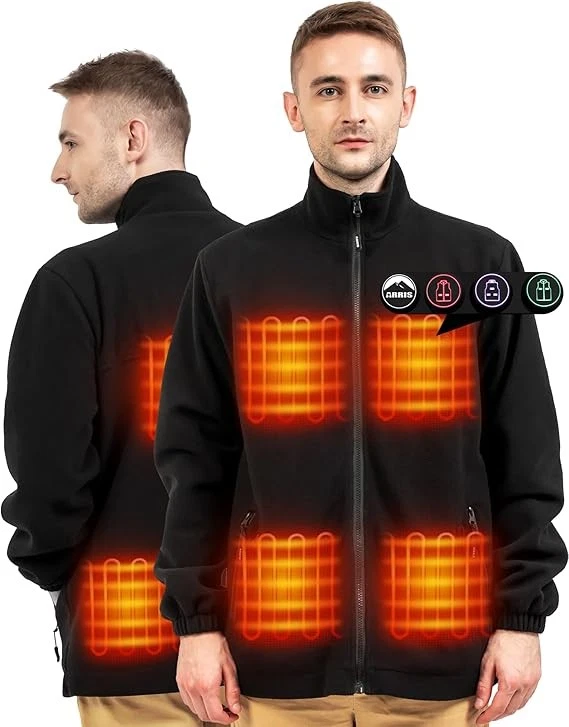 Men`s Heated Fleece Jacket with Battery, ARRIS Electric Heating Coat Full Zip
Opens in a new window 