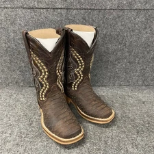 HOMETOWN Python Nubuck Cowboy Boots Men's Size US 7 Choco