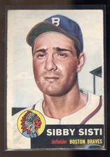 1953 Topps #124a Sibby Sisti Creased