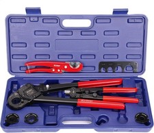 Angle Head PEX Crimping Tool Kit for 3/8,1/2,3/4,1-in W Copper Ring Removal Tool