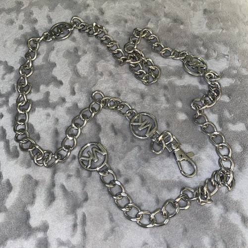 Michael Kors Gold Tone Metal Chain Link Belt MK Logo up to 36” in length - Picture 3 of 4