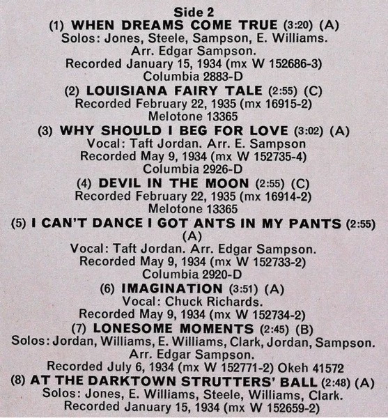 Chick Webb - Stompin' At The Savoy Vinyl LP (LP Record, Compilation, Mono) - Image 4 of 4