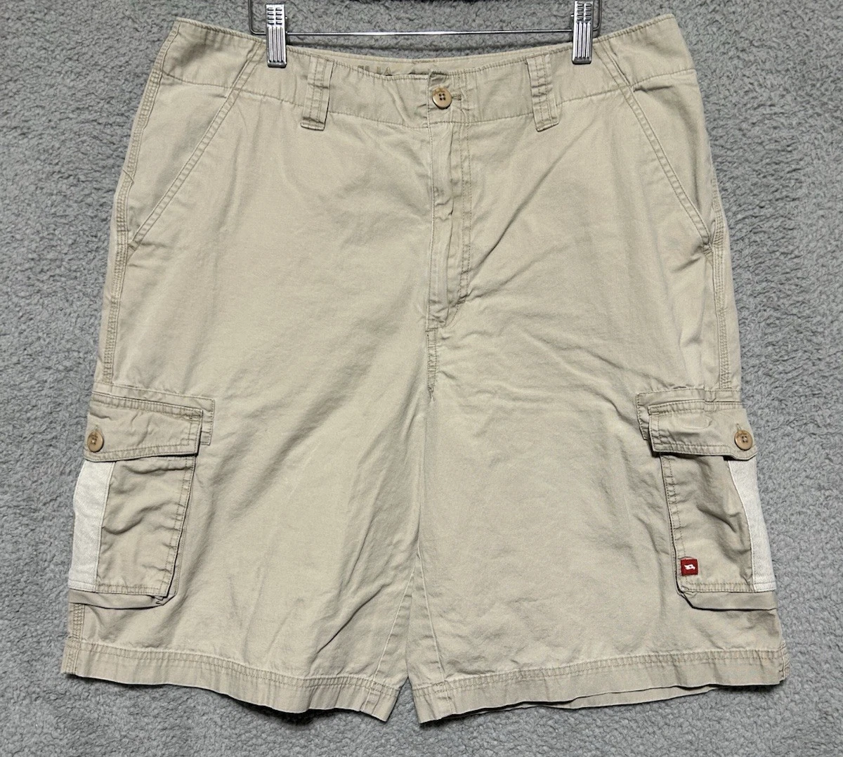 Tony Hawk Active Skater Beige 100% Cotton Cargo Shorts Mens Size 36 Actual 37.5