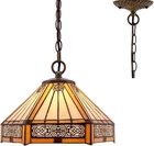 Tiffany Style Pendant Hanging Lamp Yellow Stained Glass Vintage Kitchen Light
