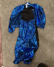 Weissman IC Dance Costume Blue Metallic Hip Hop Jacket Pants Set Youth