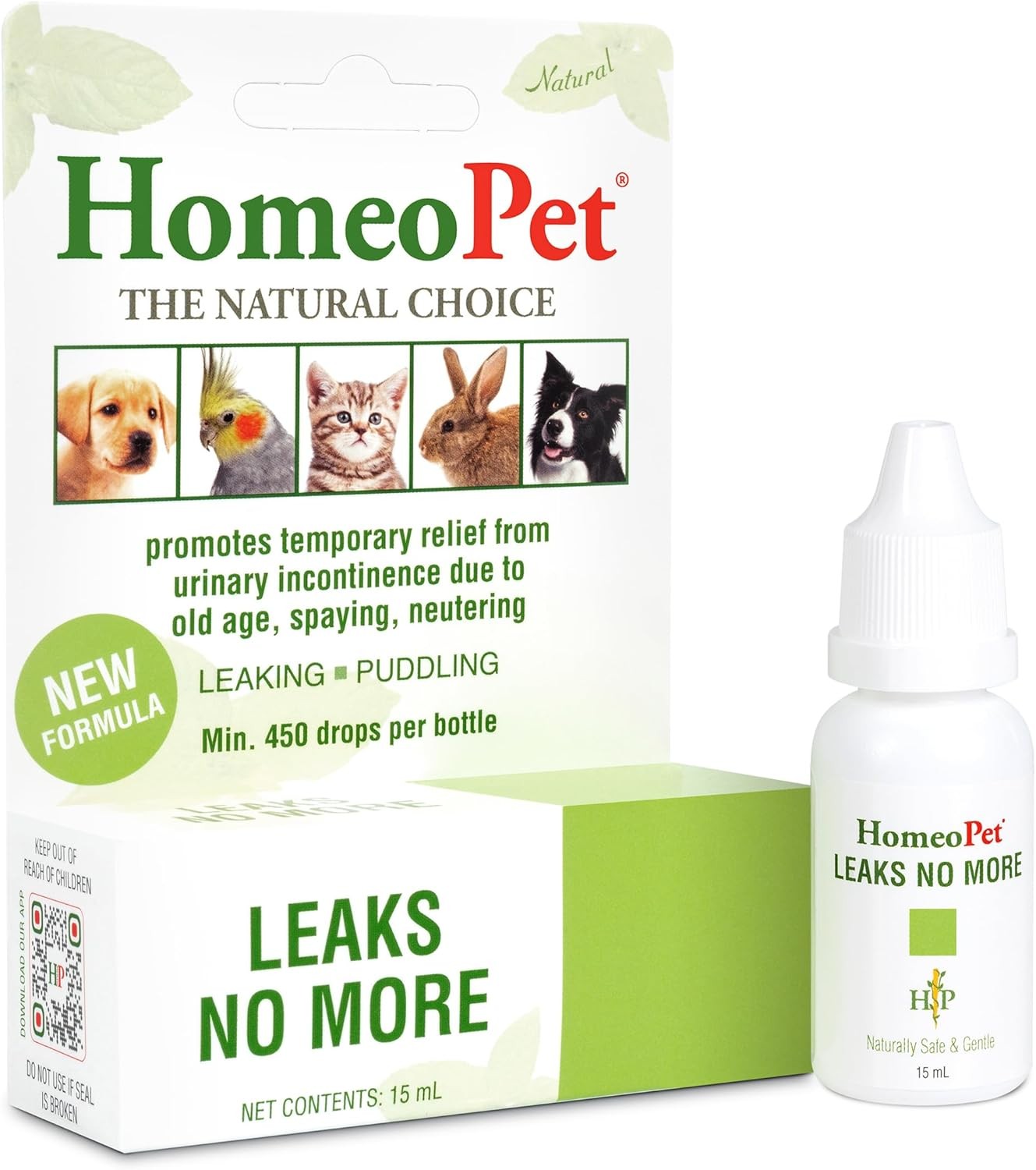 HomeoPet Leaks No More, Safe, Gentle, and Natural Cat Dog Urinary 15ml 