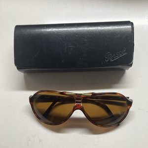 PERSOL SUNGLASSES Rare “Ratti” w/Brass Hardware Nameplate Double Bridge 1980’s
