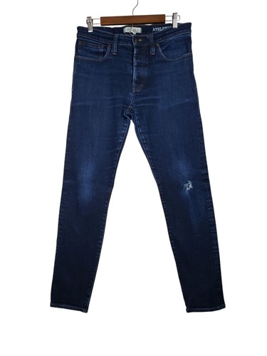 Madewell Men's Athletic Slim Jeans 32x32 (Really 32x31) Button Fly Dark Wash