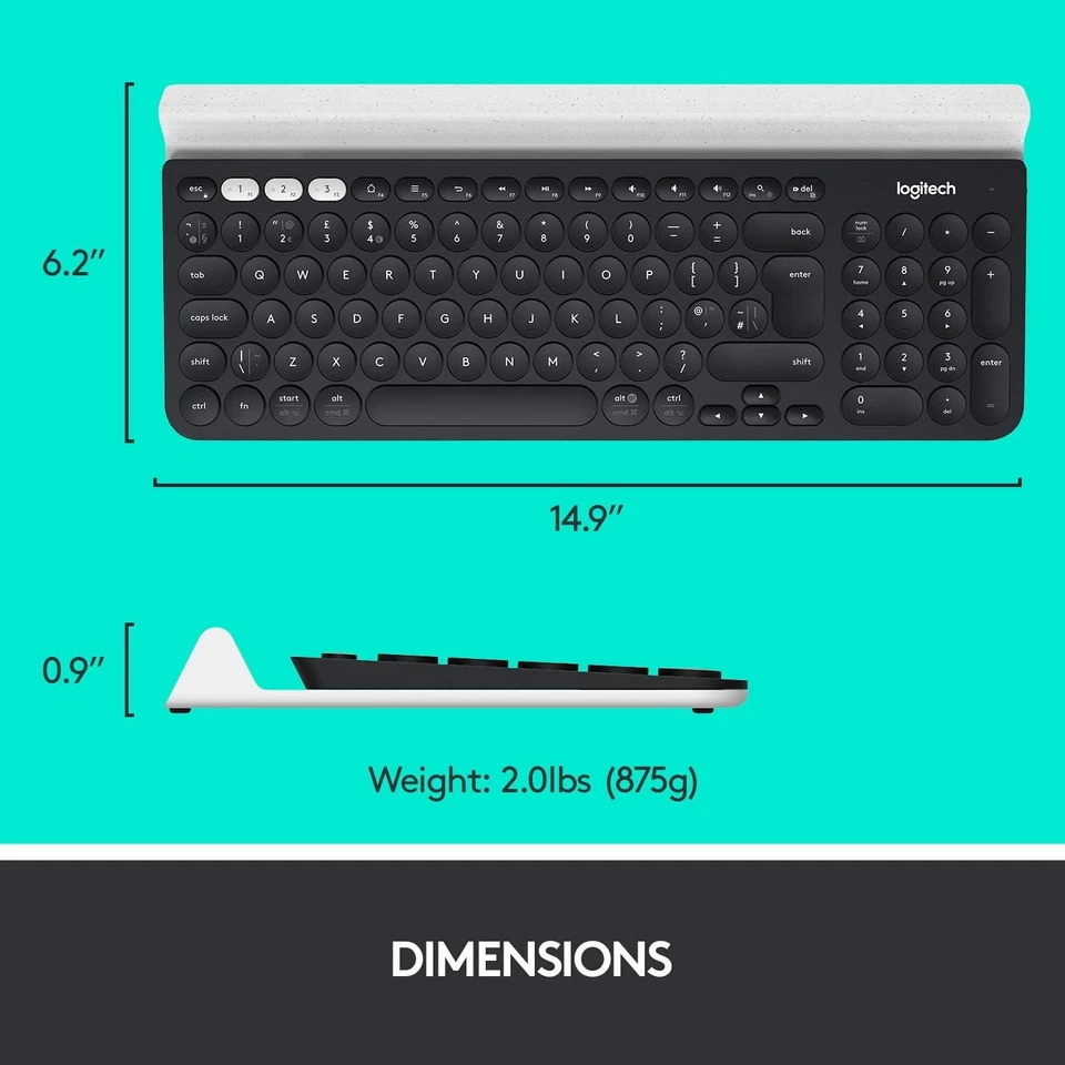 Logitech K780 Multi-Device Wireless Keyboard, QWERTY US International Layout - G - Image 3 of 4