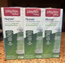 3 x Playtex Baby Nurser Drop Ins Liners 8-10 Oz Bottle with 5 Disposable Liners