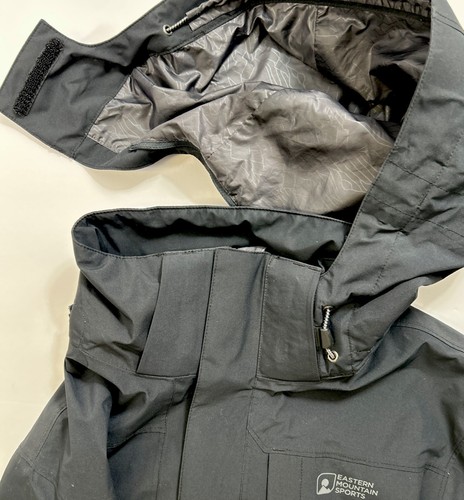 Eastern Mountain Sports System 3 Windbreaker Rain Jacket Men L Black Vented Hood - Picture 11 of 12