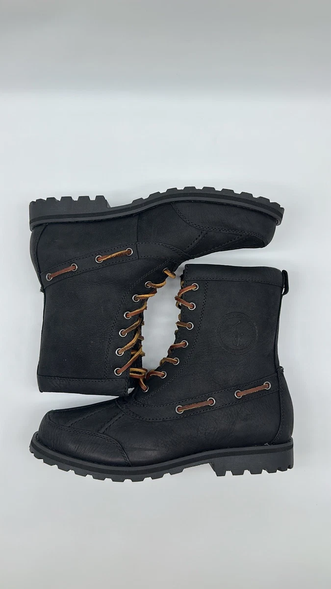 Polo Ralph Lauren Huntswood Mens 12D Burgundy Grey Leather Duck Boots 0862 G12 Polo Ralph Lauren Declan Duck Boots Men main image 4