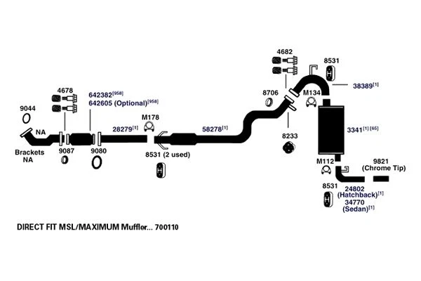 For Honda Civic 84-91 Exhaust Tip AP Exhaust Xlerator Aluminized Steel Pencil - Imagem 4 de 4