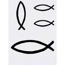 4 x 'Christian Fish' Temporary Tattoos / Transfers TO00015721 