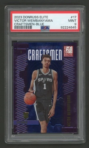 2023-24 Panini Donruss Elite Victor Wembanyama Craftsmen RC Blue #/99 PSA 9