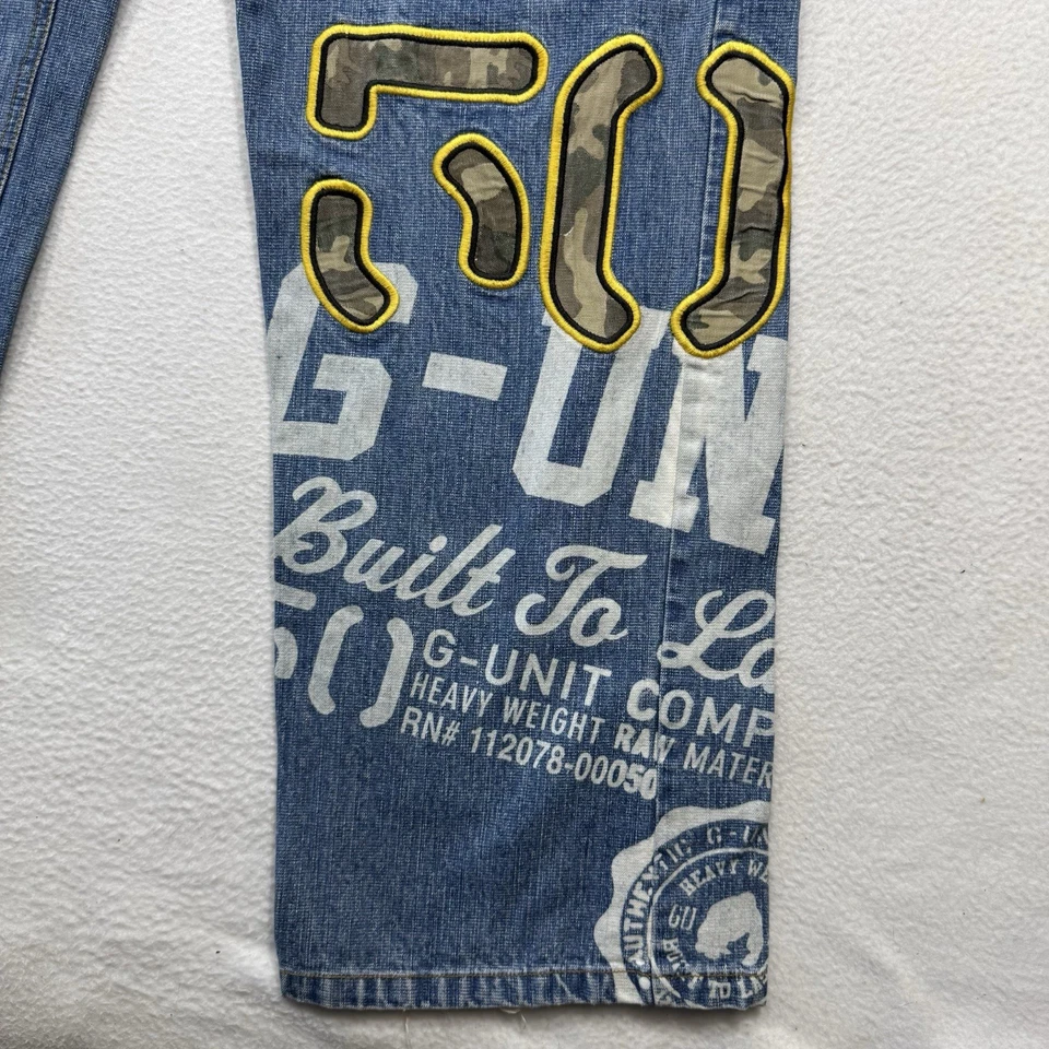 Vintage G Unit Jeans Unisex Size 20 30x30 Baggy Straight Leg Denim Pants Y2K - Image 2 of 4