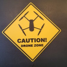Caution Drone Zone sign - Drohnen Warnschild