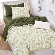 Floral Comforter Set - Vintage Botanical Cottagecore Twin XL Bedding, Olive Gree
