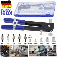 160 tlg Nietmutternzange Gewinde Nieten Zange Set mit Nietmuttern M3 M4 M5 M6 M8