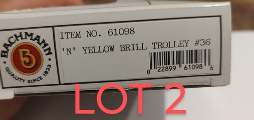 LOT #2 N Scale Locomotive YELLOW BRILL TROLLEY #36 - Picture 2 of 2