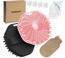 5PCS Silicone Body Scrubber Exfoliating Shower Brush Mitt Set Non Slip