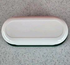 Tupperware Tabletop Covered Butter Dish Keeper White and Hunter Green